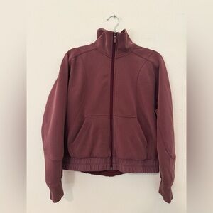Lululemon Red Merlot Brushed Softstream Funnel Neck Zip-Up Jacket Sz 4